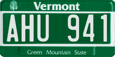 VT license plate AHU941