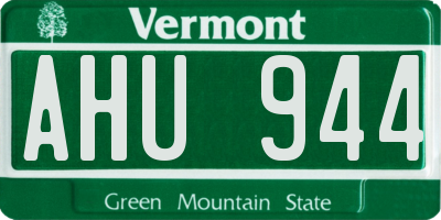 VT license plate AHU944