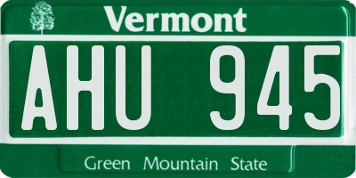 VT license plate AHU945