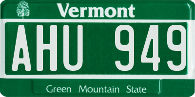 VT license plate AHU949