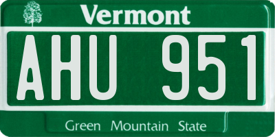 VT license plate AHU951