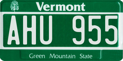 VT license plate AHU955