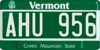 VT license plate AHU956