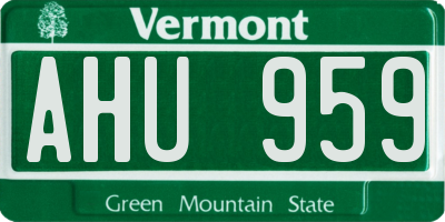 VT license plate AHU959