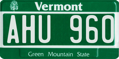 VT license plate AHU960