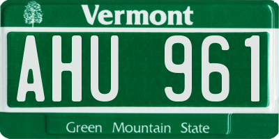 VT license plate AHU961