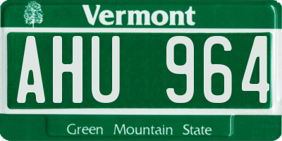 VT license plate AHU964