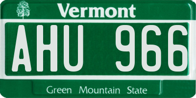 VT license plate AHU966