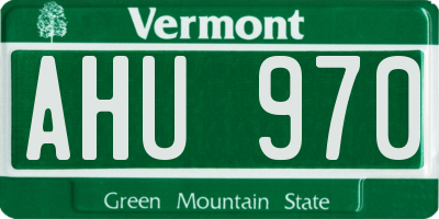 VT license plate AHU970