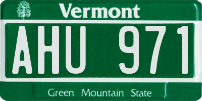 VT license plate AHU971