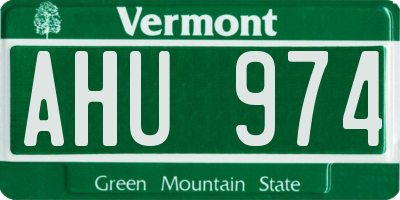 VT license plate AHU974