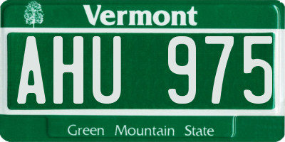 VT license plate AHU975