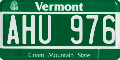VT license plate AHU976