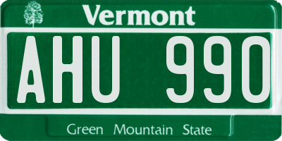 VT license plate AHU990