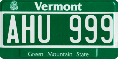 VT license plate AHU999