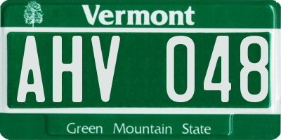 VT license plate AHV048