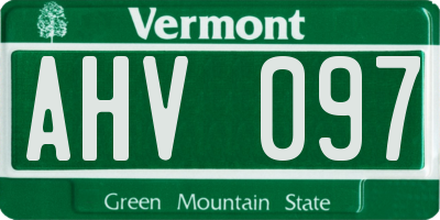 VT license plate AHV097