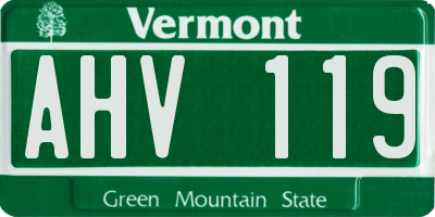 VT license plate AHV119