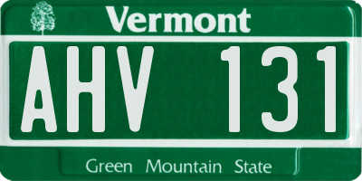 VT license plate AHV131