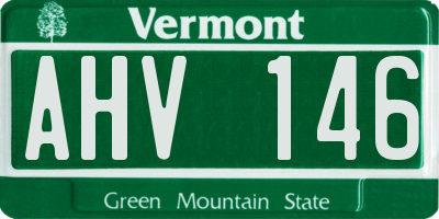 VT license plate AHV146