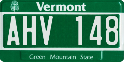 VT license plate AHV148