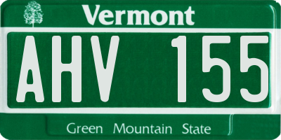 VT license plate AHV155