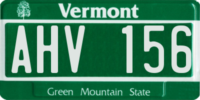 VT license plate AHV156