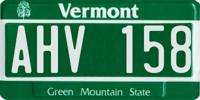 VT license plate AHV158