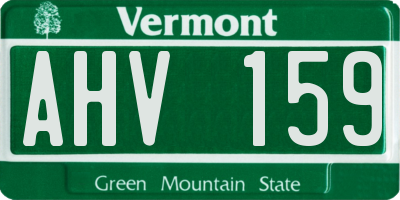 VT license plate AHV159