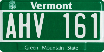 VT license plate AHV161
