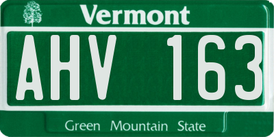 VT license plate AHV163