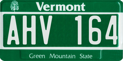 VT license plate AHV164