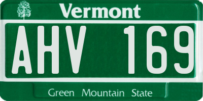 VT license plate AHV169