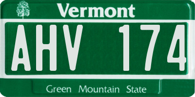 VT license plate AHV174