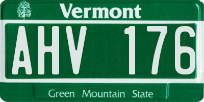 VT license plate AHV176