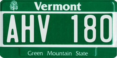 VT license plate AHV180