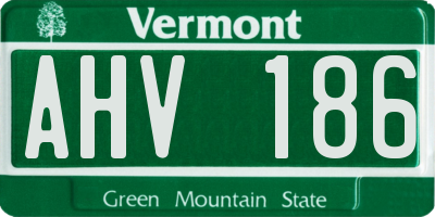 VT license plate AHV186