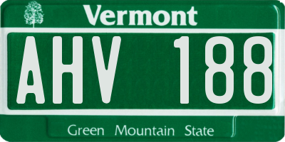 VT license plate AHV188
