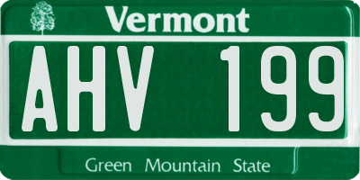 VT license plate AHV199