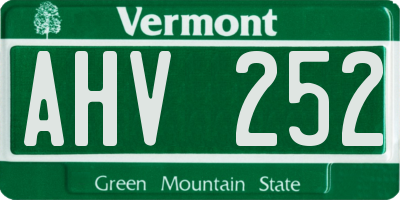 VT license plate AHV252