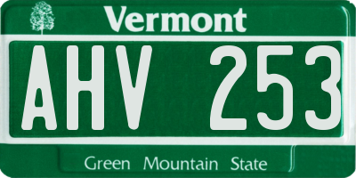 VT license plate AHV253