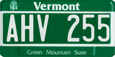 VT license plate AHV255