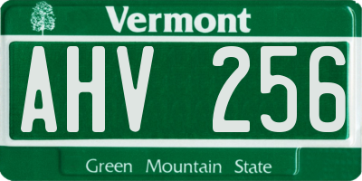 VT license plate AHV256