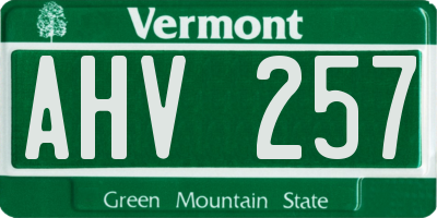 VT license plate AHV257