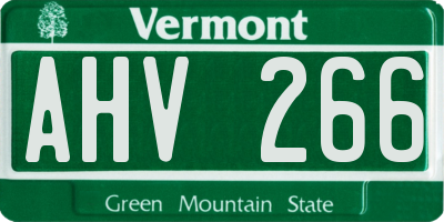 VT license plate AHV266