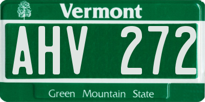 VT license plate AHV272