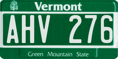 VT license plate AHV276