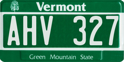 VT license plate AHV327