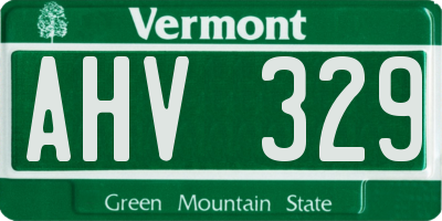 VT license plate AHV329