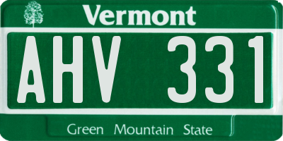 VT license plate AHV331